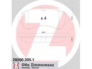 ZIMMERMANN 29200.205.1 stabdžių trinkelių rinkinys, diskinis stabdys 
 Techninės priežiūros dalys -> Papildomas remontas
004 420 82 20, 005 420 53 20, 906 421 03 00