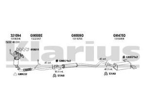 KLARIUS 391386U išmetimo sistema 
 Išmetimo sistema -> Išmetimo sistema, visa
