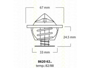 TRISCAN 8620 6282 termostatas, aušinimo skystis 
 Aušinimo sistema -> Termostatas/tarpiklis -> Thermostat
025 121 113, 025 121 113 F, 1018799