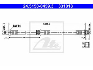 ATE 24.5150-0459.3 stabdžių žarnelė 
 Stabdžių sistema -> Stabdžių žarnelės
4650B135, MR955329, 454 420 19 26