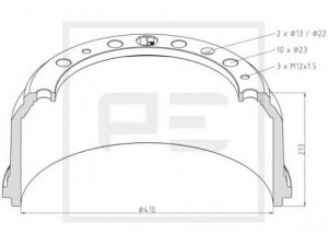 PE Automotive 036.404-00A stabdžių būgnas 
 Stabdžių sistema -> Būgninis stabdys -> Stabdžių būgnas
81.50110.0108, 81.50110.0147, 81.50110.0223