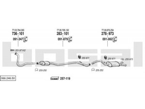 BOSAL 066.246.50 išmetimo sistema 
 Išmetimo sistema -> Išmetimo sistema, visa