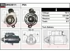 DELCO REMY DRS3811 starteris 
 Elektros įranga -> Starterio sistema -> Starteris
555813, 558013, 580213, 580264