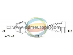ODM-MULTIPARTS 18-093241 kardaninis velenas 
 Ratų pavara -> Kardaninis velenas
43420-28100, 43460-49146