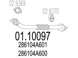 MTS 01.10097 išleidimo kolektorius 
 Išmetimo sistema -> Išmetimo vamzdžiai
286104A600, 286104A601