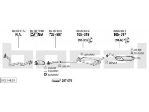 BOSAL 012.146.51 išmetimo sistema 
 Išmetimo sistema -> Išmetimo sistema, visa