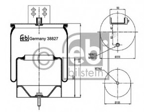 FEBI BILSTEIN 38827 dėklas, pneumatinė pakaba 
 Pakaba -> Pneumatinė pakaba
20427800, 20427803, 20456150, 20531984