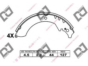 DJ PARTS BS1073 stabdžių trinkelių komplektas 
 Techninės priežiūros dalys -> Papildomas remontas
0449587601, 0449587601000, 0449587602