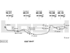 BOSAL 066.531.50 išmetimo sistema 
 Išmetimo sistema -> Išmetimo sistema, visa