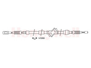 BENDIX 432062B trosas, stovėjimo stabdys 
 Stabdžių sistema -> Valdymo svirtys/trosai
443609721E, 443609721G
