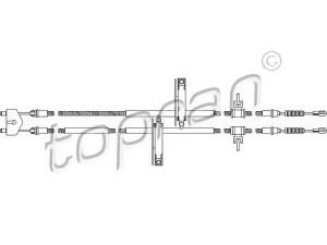 TOPRAN 302 065 trosas, stovėjimo stabdys 
 Stabdžių sistema -> Valdymo svirtys/trosai
1 143 926, 1 253 159, 3S412A603DB