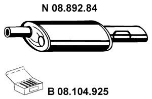 EBERSPÄCHER 08.892.84 galinis duslintuvas 
 Išmetimo sistema -> Duslintuvas
8 52 097, 8 52 860