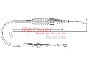 METZGER 14.4305 akceleratoriaus trosas 
 Kuro mišinio formavimas -> Karbiuratorius, sistema -> Valdymo sąsajos/amortizatorius/kameros
701 721 555D, 701 721 555L