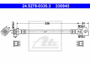 ATE 24.5278-0335.3 stabdžių žarnelė 
 Stabdžių sistema -> Stabdžių žarnelės
5 62 338, 97124880