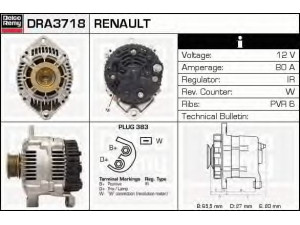 DELCO REMY DRA3718 kintamosios srovės generatorius 
 Elektros įranga -> Kint. sr. generatorius/dalys -> Kintamosios srovės generatorius
7700424575, 7701352354, 8251640