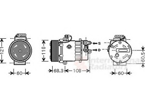 VAN WEZEL 3700K464 kompresorius, oro kondicionierius 
 Oro kondicionavimas -> Kompresorius/dalys
13106850, 4706817