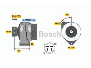 BOSCH 0 123 115 009 kintamosios srovės generatorius