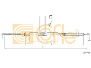 COFLE 10.6762 trosas, stovėjimo stabdys 
 Stabdžių sistema -> Valdymo svirtys/trosai
7700812521
