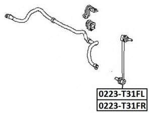 ASVA 0223-T31FR šarnyro stabilizatorius 
 Ašies montavimas/vairavimo mechanizmas/ratai -> Stabilizatorius/fiksatoriai -> Savaime išsilyginanti atrama
54618-JD00A