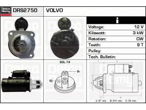 DELCO REMY DRS2750 starteris 
 Elektros įranga -> Starterio sistema -> Starteris
465482, 465603, 5001836, 85000442