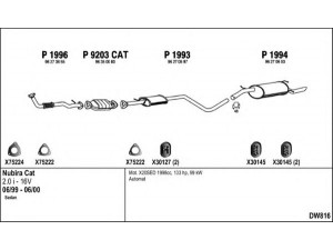 FENNO DW816 išmetimo sistema 
 Išmetimo sistema -> Išmetimo sistema, visa