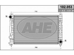 AHE 102.053 radiatorius, variklio aušinimas 
 Aušinimo sistema -> Radiatorius/alyvos aušintuvas -> Radiatorius/dalys
8D0121251D