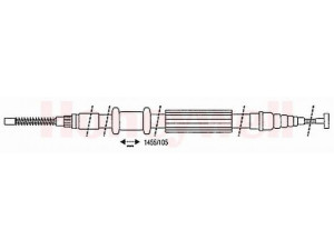 BENDIX 432629B trosas, stovėjimo stabdys 
 Stabdžių sistema -> Valdymo svirtys/trosai
7773019