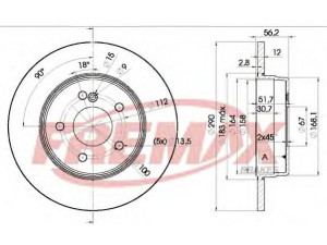FREMAX BD-1213 stabdžių diskas 
 Dviratė transporto priemonės -> Stabdžių sistema -> Stabdžių diskai / priedai
210 423 0512