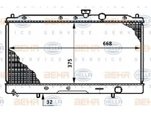 HELLA 8MK 376 708-651 radiatorius, variklio aušinimas 
 Aušinimo sistema -> Radiatorius/alyvos aušintuvas -> Radiatorius/dalys
MB845793, MB957758