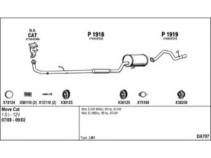 FENNO DA707 išmetimo sistema 
 Išmetimo sistema -> Išmetimo sistema, visa