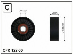 CAFFARO 122-00 kreipiantysis skriemulys, V formos rumbuotas diržas 
 Diržinė pavara -> V formos rumbuotas diržas/komplektas -> Laisvasis/kreipiamasis skriemulys
25286-37100, 25286-37110, 25287-37101