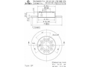 BRECO BV 7643 stabdžių diskas 
 Stabdžių sistema -> Diskinis stabdys -> Stabdžių diskas
1K0615601AC, 1K0615601L, 1K0615601AC