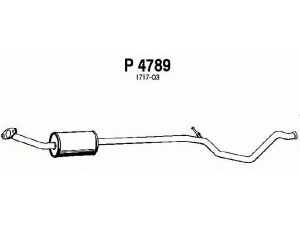 FENNO P4789 vidurinis duslintuvas 
 Išmetimo sistema -> Duslintuvas
1717-Q3, 1717-Z1, 1717-Z2