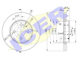 ICER 78BD2893-2 stabdžių diskas 
 Stabdžių sistema -> Diskinis stabdys -> Stabdžių diskas
3411 6 774 985