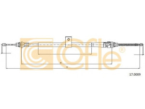 COFLE 17.0009 trosas, stovėjimo stabdys 
 Stabdžių sistema -> Valdymo svirtys/trosai
365309U00A, 365309U00B