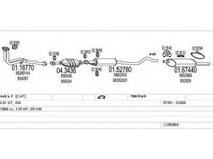 MTS C250689008312 išmetimo sistema 
 Išmetimo sistema -> Išmetimo sistema, visa