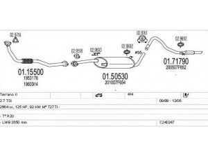 MTS C240247007169 išmetimo sistema 
 Išmetimo sistema -> Išmetimo sistema, visa