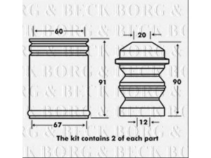 BORG & BECK BPK7025 apsauginio dangtelio komplektas, amortizatorius
171512131A, 171513425, 171512131A