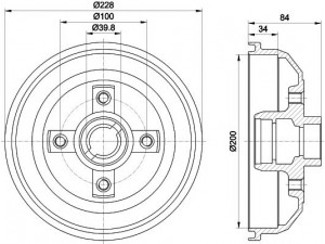 HELLA PAGID 8DT 355 301-161 stabdžių būgnas 
 Stabdžių sistema -> Būgninis stabdys -> Stabdžių būgnas
418117, 90007526, 90135504