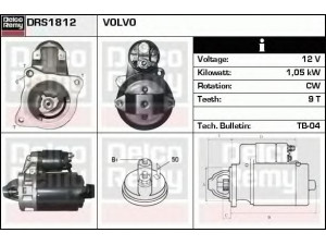 DELCO REMY DRS1812 starteris 
 Elektros įranga -> Starterio sistema -> Starteris
7701499469, 7701499476, 7701499484