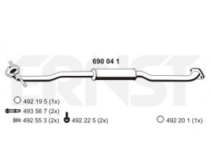 ERNST 690041 vidurinis duslintuvas 
 Išmetimo sistema -> Duslintuvas
14250-62J00, 14250-62J00-000, 14250-62JB0