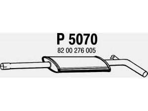 FENNO P5070 vidurinis duslintuvas 
 Išmetimo sistema -> Duslintuvas
8200189561, 8200276005