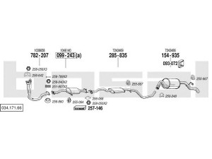 BOSAL 034.171.66 išmetimo sistema 
 Išmetimo sistema -> Išmetimo sistema, visa