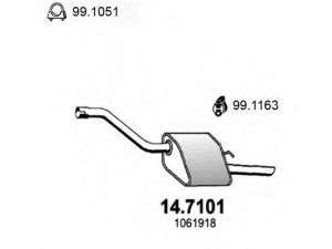 ASSO 14.7101 galinis duslintuvas 
 Išmetimo sistema -> Duslintuvas
1061968, 1065251, 1121648, 1230593