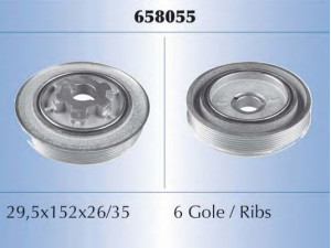 MAL? 658055 skriemulys, alkūninis velenas 
 Diržinė pavara -> Dirželio skriemulys
0515V3, 515V3, 9683886680, 0515V3