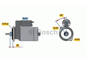 BOSCH 0 986 013 050 starteris 
 Elektros įranga -> Starterio sistema -> Starteris
068 911 023 G, 068 911 023 GX, 068 911 024 K
