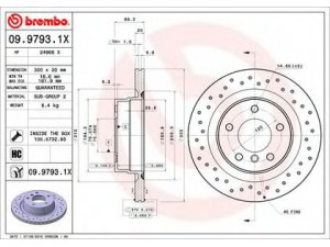 BREMBO 09.9793.1X stabdžių diskas 
 Stabdžių sistema -> Diskinis stabdys -> Stabdžių diskas
34216764651, 34216783754, 34216792227