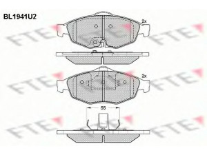 FTE BL1941U2 stabdžių trinkelių rinkinys, diskinis stabdys 
 Techninės priežiūros dalys -> Papildomas remontas
05018942AA, 05018945AA, 05018942AA