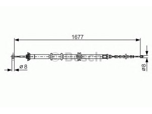 BOSCH 1 987 482 208 trosas, stovėjimo stabdys 
 Stabdžių sistema -> Valdymo svirtys/trosai
4746 44, 51784536, 4746 44