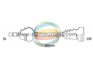 ODM-MULTIPARTS 18-212230 kardaninis velenas 
 Ratų pavara -> Kardaninis velenas
1H0407272AF, 1H0407272C, 1H0407272MV